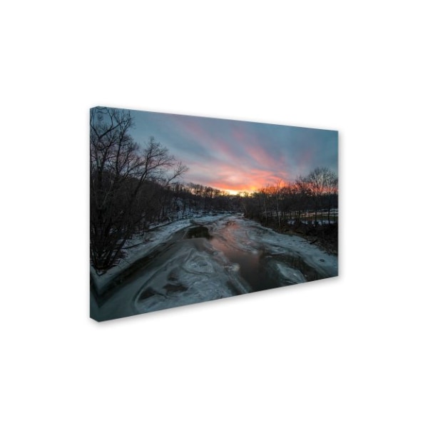 Kurt Shaffer 'Peaceful Winter Sunset' Canvas Art,12x19